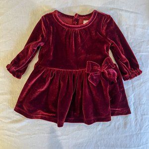 Carter's Maroon Velvet Baby Dress
